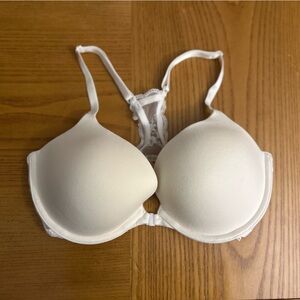 VS Pushup Bra 34DD Lacy Racerback Front Closure Victorias Secret